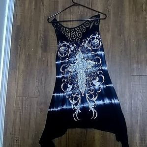 Vocal tye dye rhinestone embellished cross dress